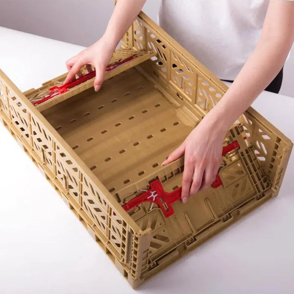 Aykasa Maxibox Comfort Lock Folding Crate 23.6 x 15.7 x 7.1 in – Gold