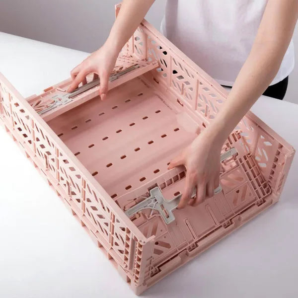 Aykasa Maxibox Comfort Lock Folding Crate 23.6 x 15.7 x 7.1 in – Milk Tea