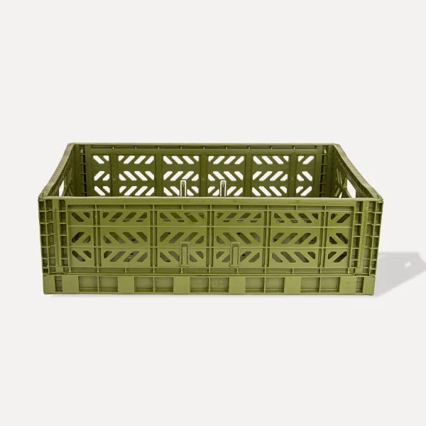 Aykasa Maxibox Folding Crate 23.6 x 15.7 x 7.1 in – Olive