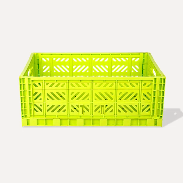 Aykasa Maxibox Folding Crate 23.6 x 15.7 x 8.7 in – Acid Yellow