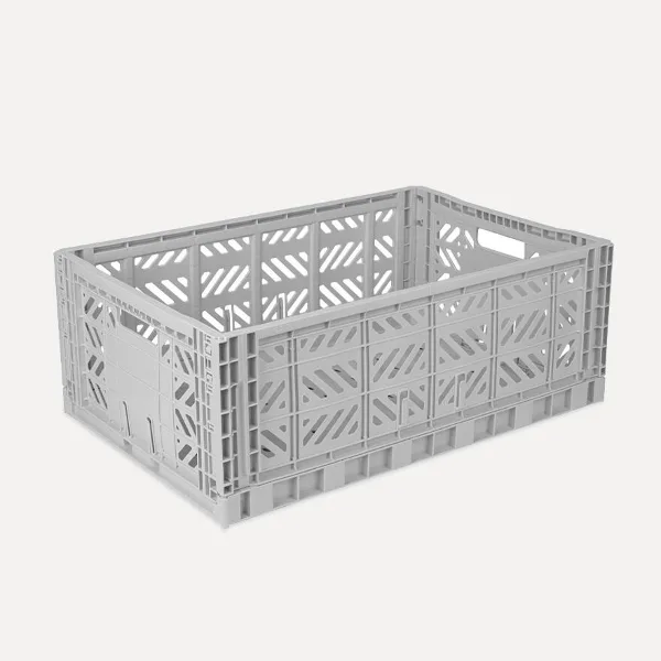 Aykasa Maxibox Folding Crate 23.6 x 15.7 x 8.7 in – Gray