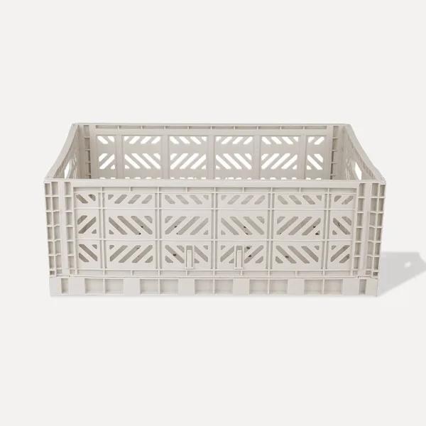 Aykasa Maxibox Folding Crate 23.6 x 15.7 x 8.7 in – Light Gray