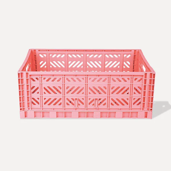 Aykasa Maxibox Folding Crate 23.6 x 15.7 x 8.7 in – Strawberry Milk