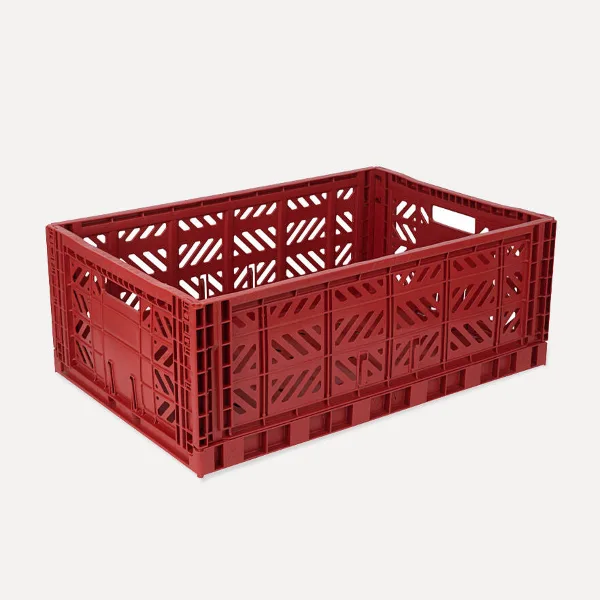 Aykasa Maxibox Folding Crate 23.6 x 15.7 x 8.7 in – Tile Red