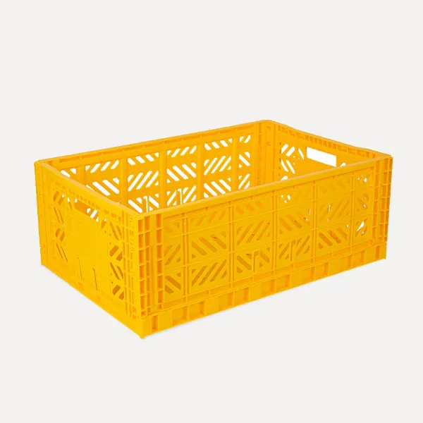 Aykasa Maxibox Folding Crate 23.6 x 15.7 x 8.7 in – Yellow