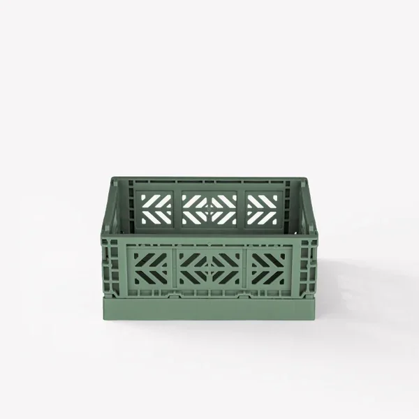 Aykasa Microbox Folding Crate 5.9 x 4.4 x 2.6 in – Almond Green