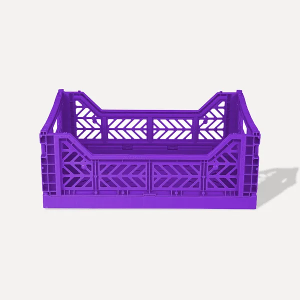 Aykasa Midibox Folding Crate 15.7 x 11.8 x 5.5 in – Violet