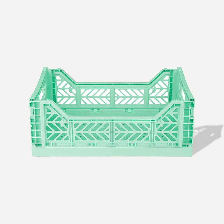 Aykasa Midibox Folding Crate 15.7 x 11.8 x 5.5 in – Warm Mint