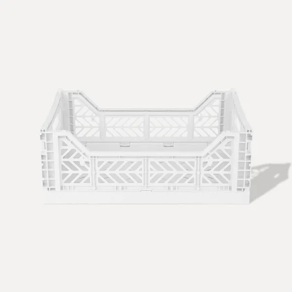 Aykasa Midibox Folding Crate 15.7 x 11.8 x 5.5 in – White