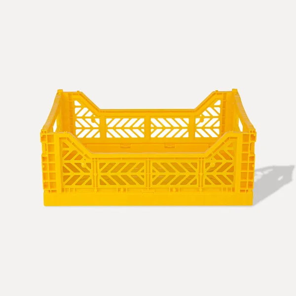 Aykasa Midibox Folding Crate 15.7 x 11.8 x 5.5 in – Yellow